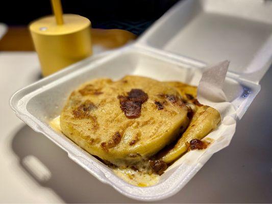 Revuelta Pupusa and Queso con Jalapenos Pupusa, heaven on earth.