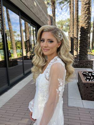 Hollywood waves bridal hair