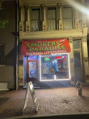 Enter through smoke shop