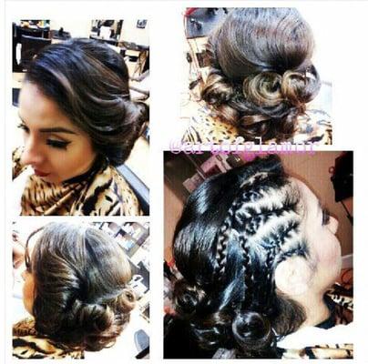 Maria's Updo with side braid.