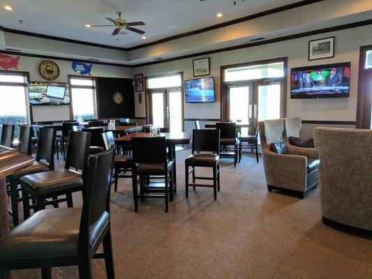 Inside the bar and dining area.