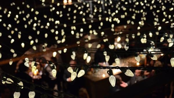 Mini LED-String Lights at wedding at the Foundry (Long Island City, NY)