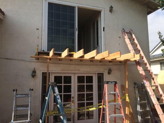 Balcony joists installed and ready for skirting and hand railing