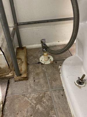 Angle stop for toilet supply repair