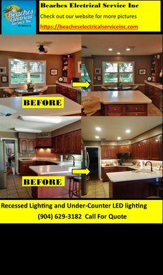 We can convert your old lighting to energy efficient LED overhead and under the counter lighting.