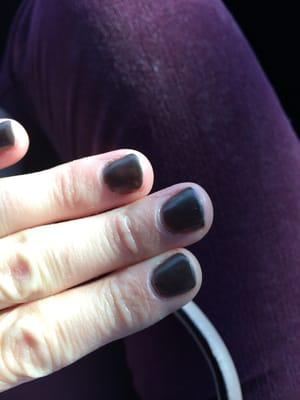 I just left the salon with this joke of a gel manicure. Smudges, uneven application, etc.