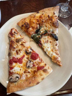 Mushroom and Tomato Pizza and Mushroom and Spinach Pizza.