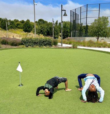 A mini putting course (the kids like it for gymnastics)