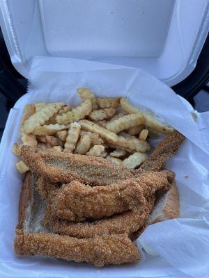 Catfish Strips a and Fries