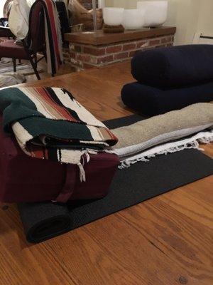 Restorative Yoga setup