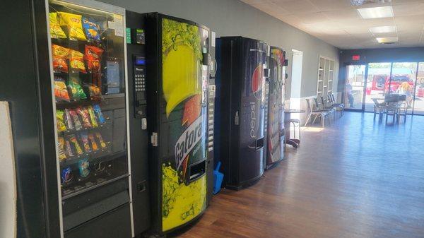 Vending machines in the waiting area.