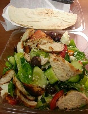 Greek salad with grilled chicken