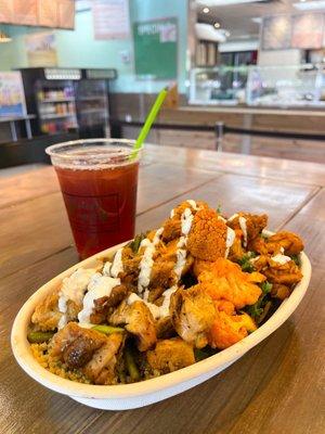 Pick Six Custom Bowl with Grilled chicken and Quinoa mix!