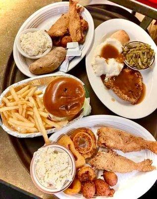 Fried Catfish. Country Fried Steak.