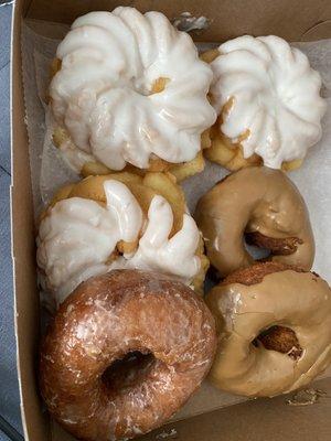 vanilla cruller, maple pumpkin, iced apple cider