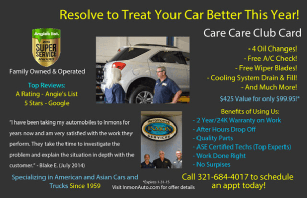 Our Car Care Club offers some great deals.