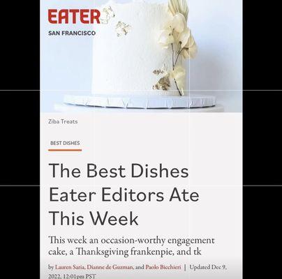 Featured on Eater for the 3rd time