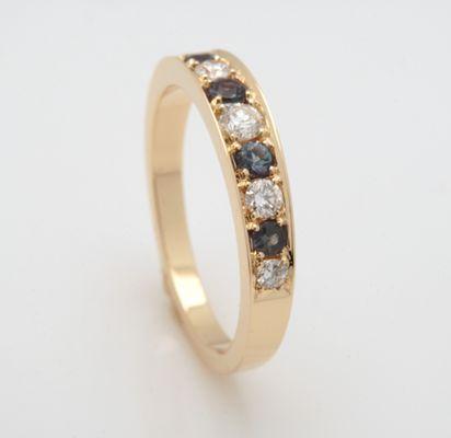 Diamonds and alexandrites pavé-set in 14k yellow gold. Custom designed, another Apricot original.