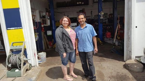 Owner Emad with shop manager Leia