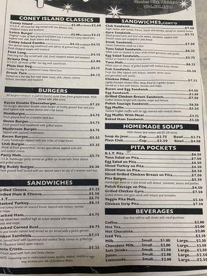 Other side of the menu