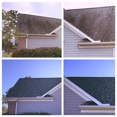 Soft wash roof cleaning