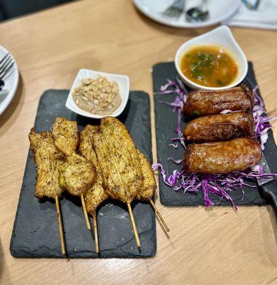 Chicken Satay and Lao Sausage