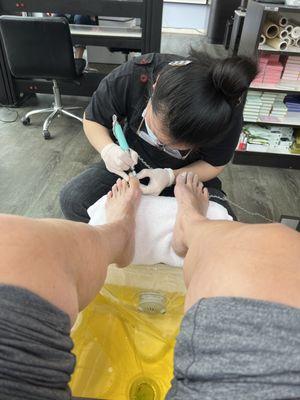 Pedicure with lots of custom choices