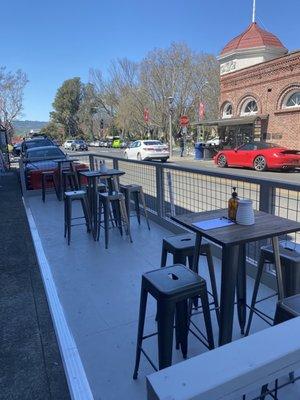 Caddis parklet in downtown Sonoma.