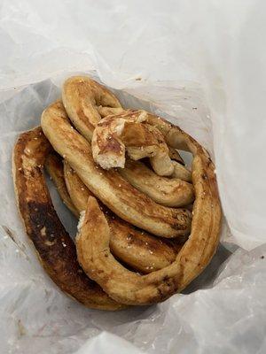 Fresh baked pretzels