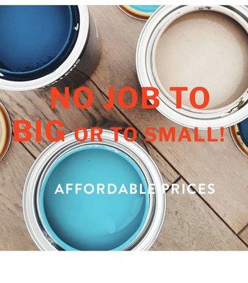 No job is to big or to small for us. Need one room painted? No problem! Need entire home or business painted? We do it all