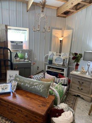 Vintage metal bed frame and accessories