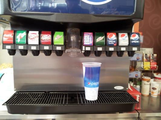 Driver's delight. Fair selection, clean and well-maintained soda fountain.