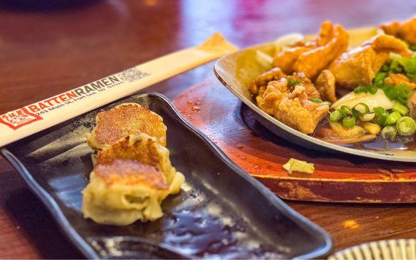 Gyoza ($6.50) and Hana's Karaage ($10)