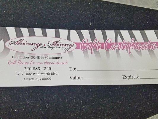 Gift Certificates Available