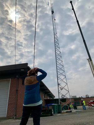 4/2/19 North Mac Schools North Campus 120' commercial tower has been installed! #teamroyell