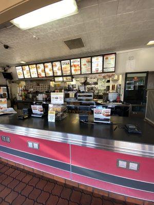 Front counter and menu