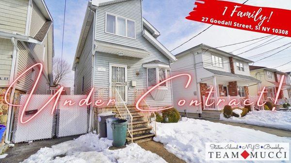 1 Family Detached In Great Kills UNDER CONTRACT for our clients!!