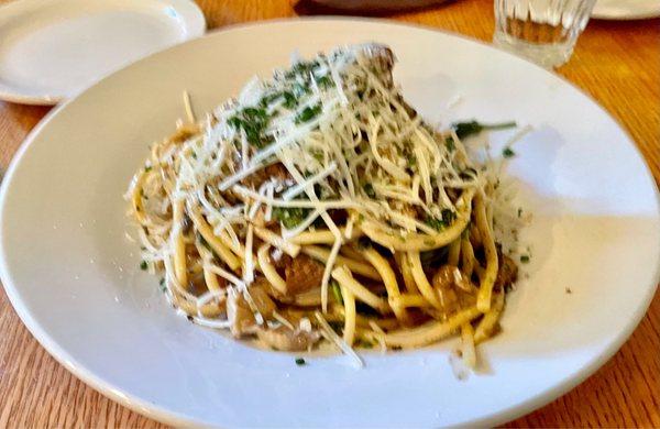 Roast Bison in Marsala sauce with handmade pasta!