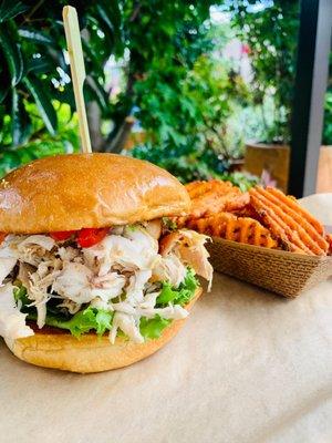 Chicken sandwich with Sweet Potato Fries