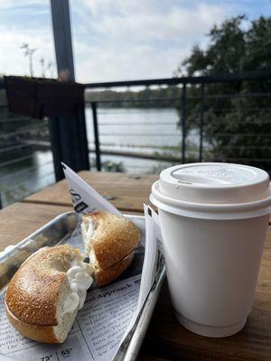 Bagel and a latte