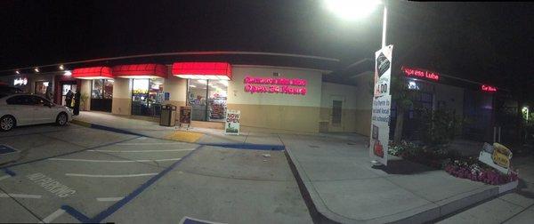 Bernard's Mini Mart™/Wendy's™/Big Kahuna™ Frozen Yogurt/Chevron™ Gas/Coffee Station/Express Lube/Car Wash/Slash///