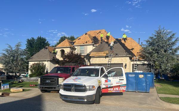 Beautiful day to replace our customer's roof