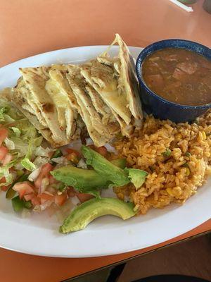 Chicken Quesadilla plate