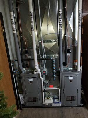 2 Rudd High efficiency commercial furnaces with Central Air