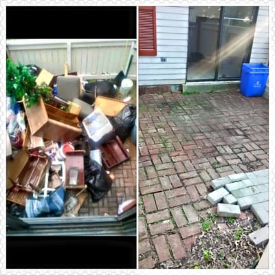 Before and After Backyard Clean Up