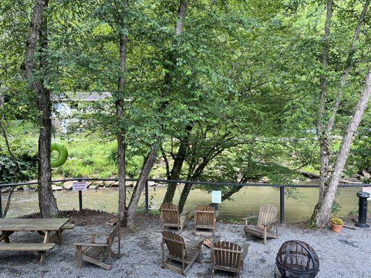 Along the creek, lovely, seating area