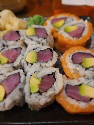 Tuna avocado and sweetheart roll