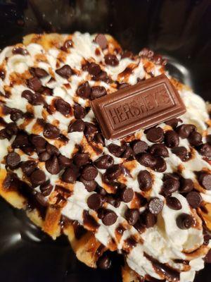 Chocolate chip Belgian waffle