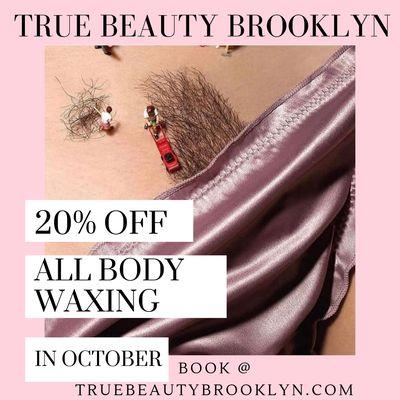 Come see us on in October for 20% off all body waxing! The weather's changing, but there's no reason to grow a winter fur!