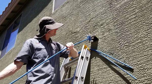 Dryer duct cleaning Service  process at customers house by Pro chimney and Air duct technician